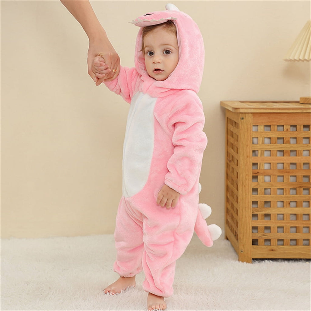 WIBACKER 0-3T Unisex Baby Animal Costume Winter Autumn Flannel Hooded Romper Christmas and Halloween Panda Cosplay Jumpsuit