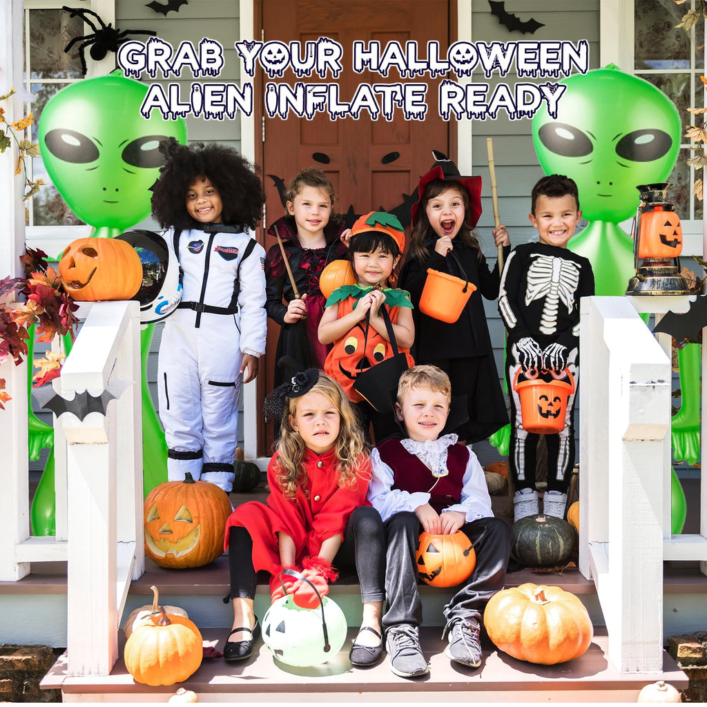 60 Inch (5 Ft.) Giant Alien Inflatable - (Pack of 2) - Jumbo Green Alien, for Game Prize, Alien Halloween Decorations Theme Party Favors Photo Prep & Decorations