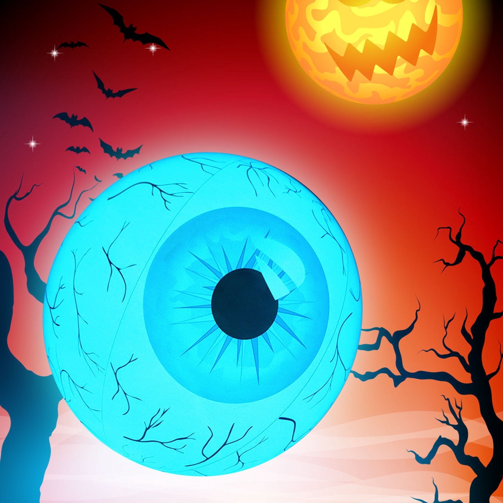 Kdkad Halloween Inflatables Large Set of Eyes Decoration, 23.6 Inch Large LED Glowing Eyes Inflatable Set, Blow Ups Eyes for Yard Horror Parties & Blow-Up Displays