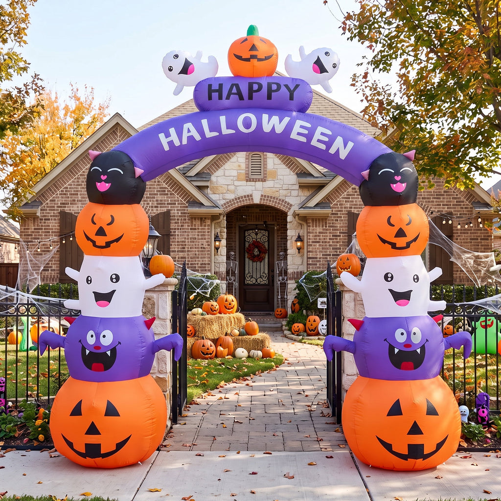 GVDV 8 FT Halloween Inflatables Archway Outdoor Decorations for Front Yard Lawn Garden Decor