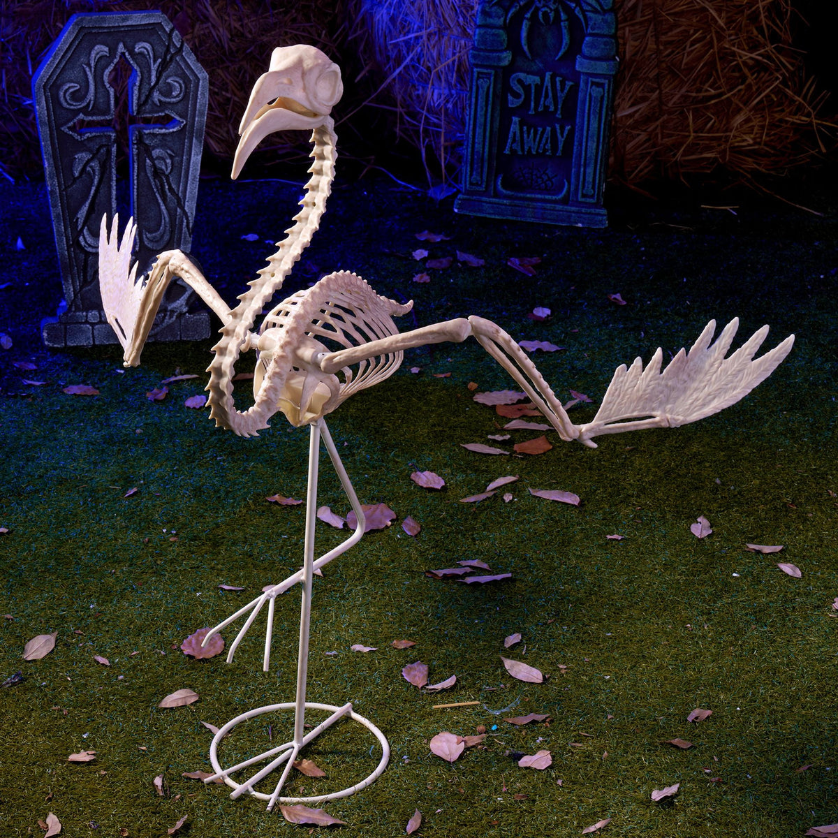 Joyfy 2 Pcs Duck Skeleton Halloween Decoration,4.5 Inch Posable Plastic Animals Halloween Skeleton for Indoor Outdoor Halloween Decorations,Haunted House Party Props