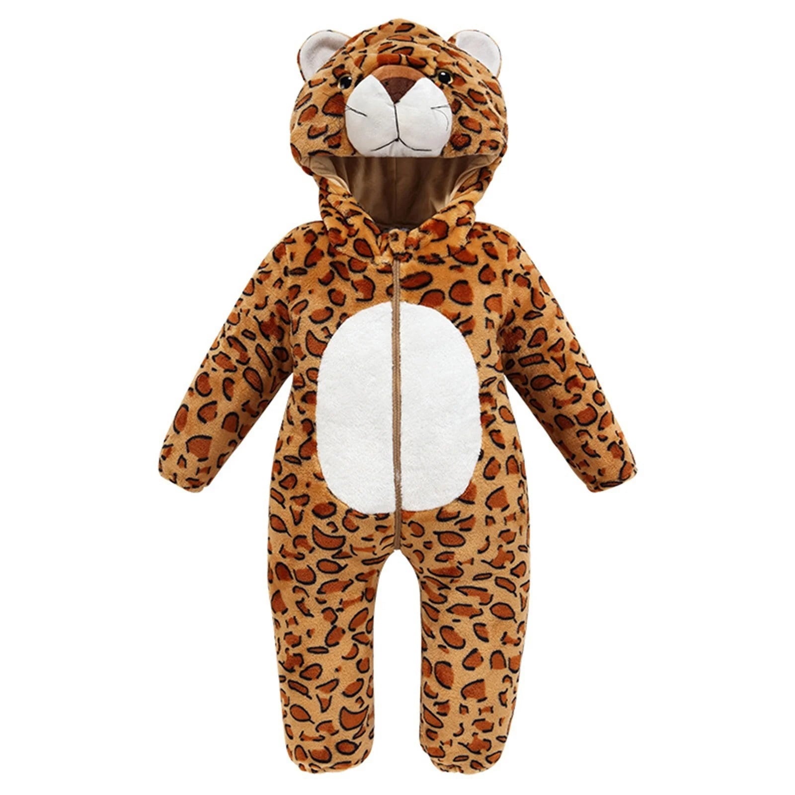 WIBACKER 0-3T Unisex Baby Animal Costume Winter Autumn Flannel Hooded Romper Christmas and Halloween Dinosaur Cosplay Jumpsuit