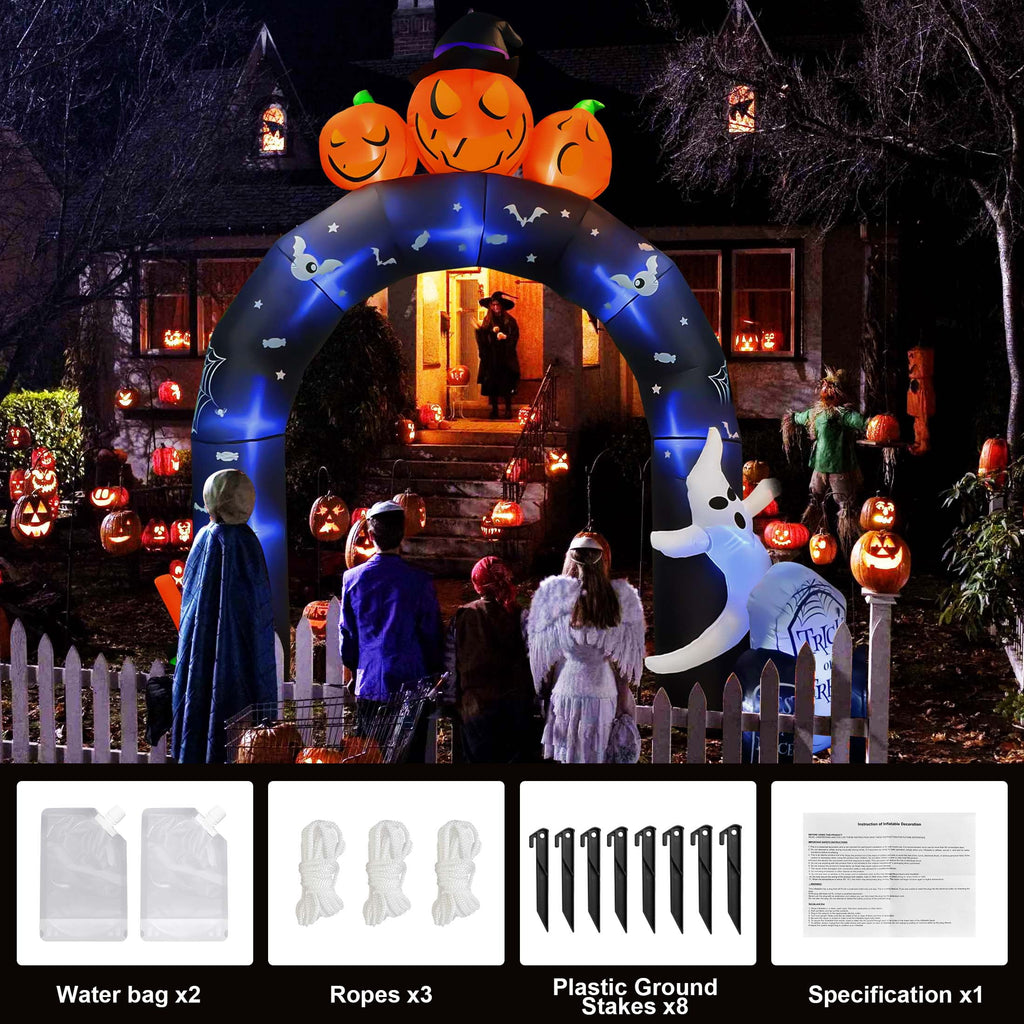GVDV 10 FT Halloween Inflatables Archway Outdoor Decorations, Scary Halloween Arch Blow Up Yard Decorations for Front Yard Lawn Garden Decor