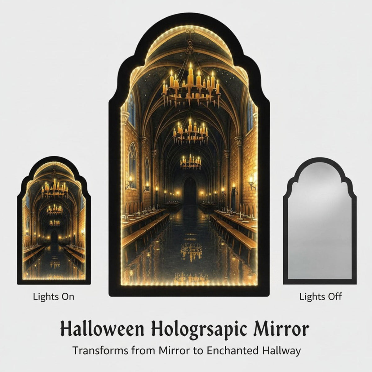 Clearance Martha Stewart Ghost Mirror,Light Up Ghost Mirror,Spooky Halloween Decorations Indoor for Wall Table Mantel Room Home Office Party