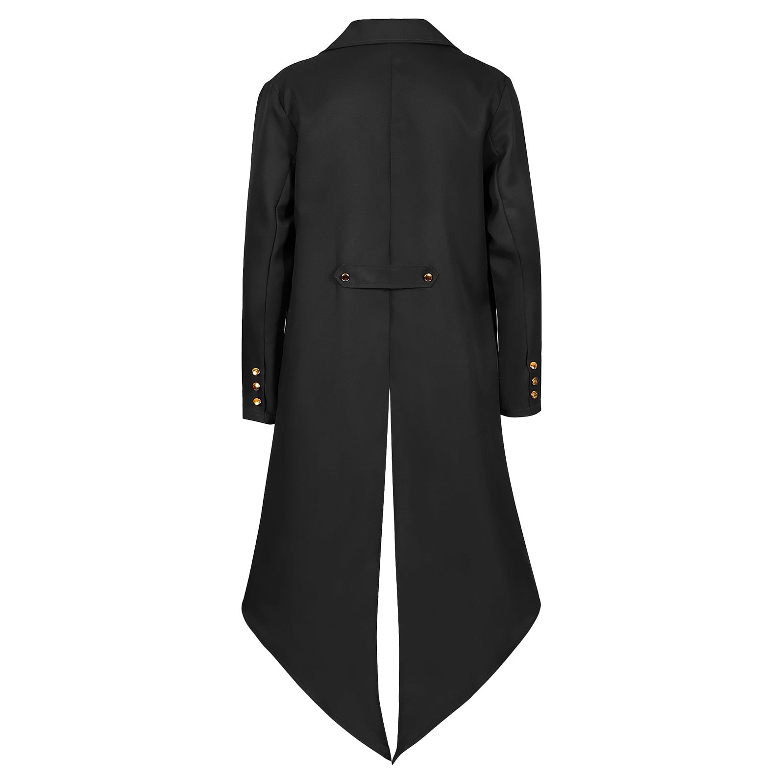 WASFDN Medieval Halloween Costumes Men's Gothic Steampunk Tailcoat Men's Medieval Victorian Jacket For Carnival Masquerade Costume,Black,XL