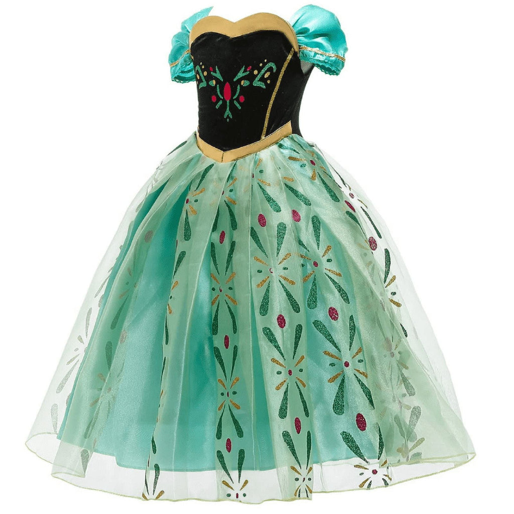 Jurebecia Princess Dress Snow Queen Costume for Girls Birthday Party Halloween Christmas Cosplay Outfit Toddler Kids 120 cm 5-6 Years