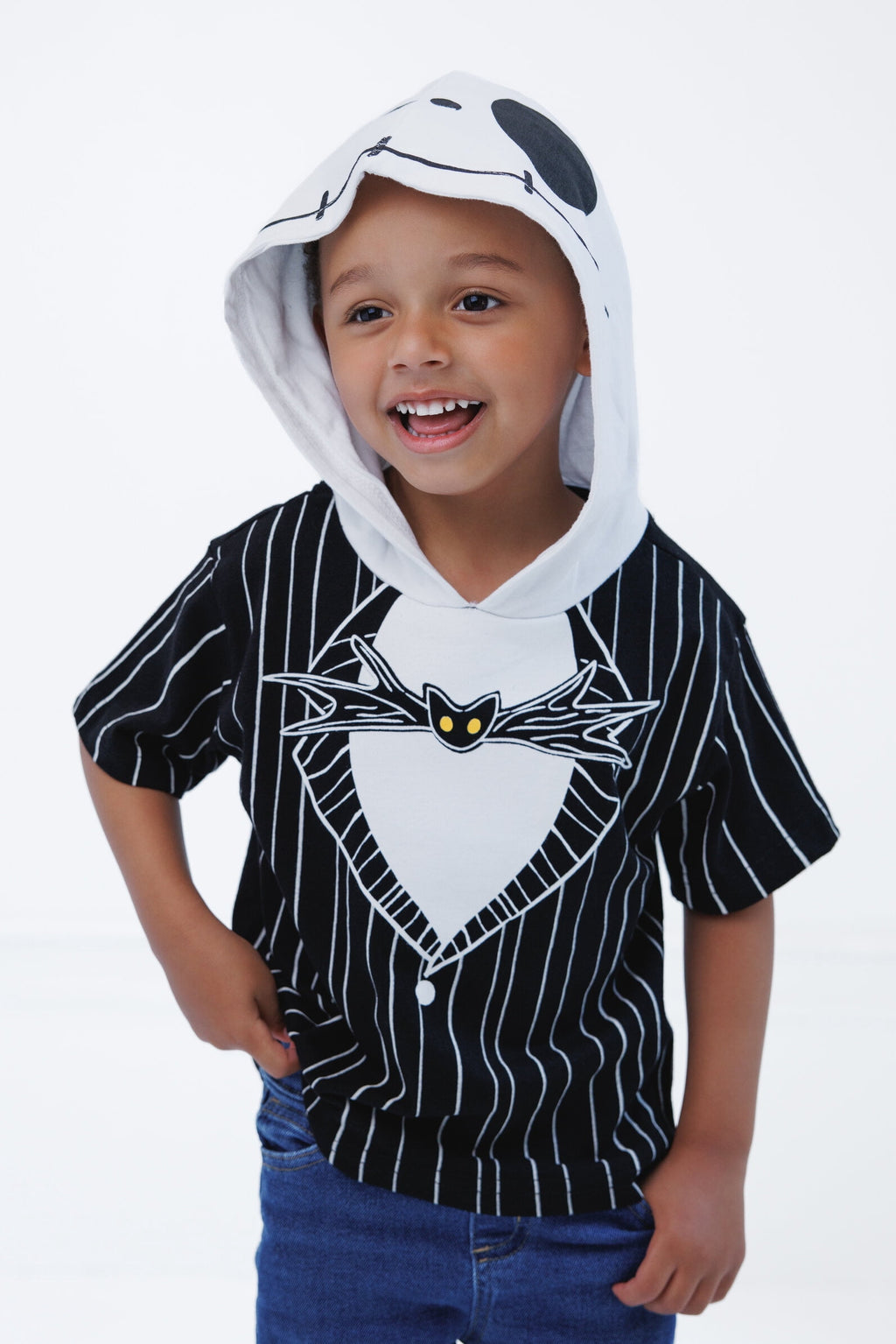 Disney Winnie the Pooh Little Boys' Cosplay Short Sleeve Hooded T-Shirt Eeyore Blue Grey