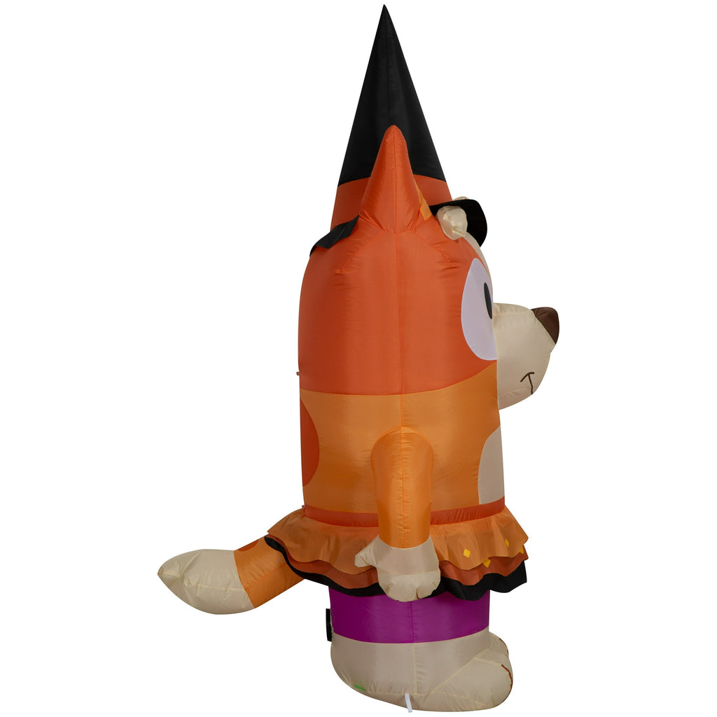 Halloween Airblown Yard Inflatables Bluey in Spider and Bingo as Witch