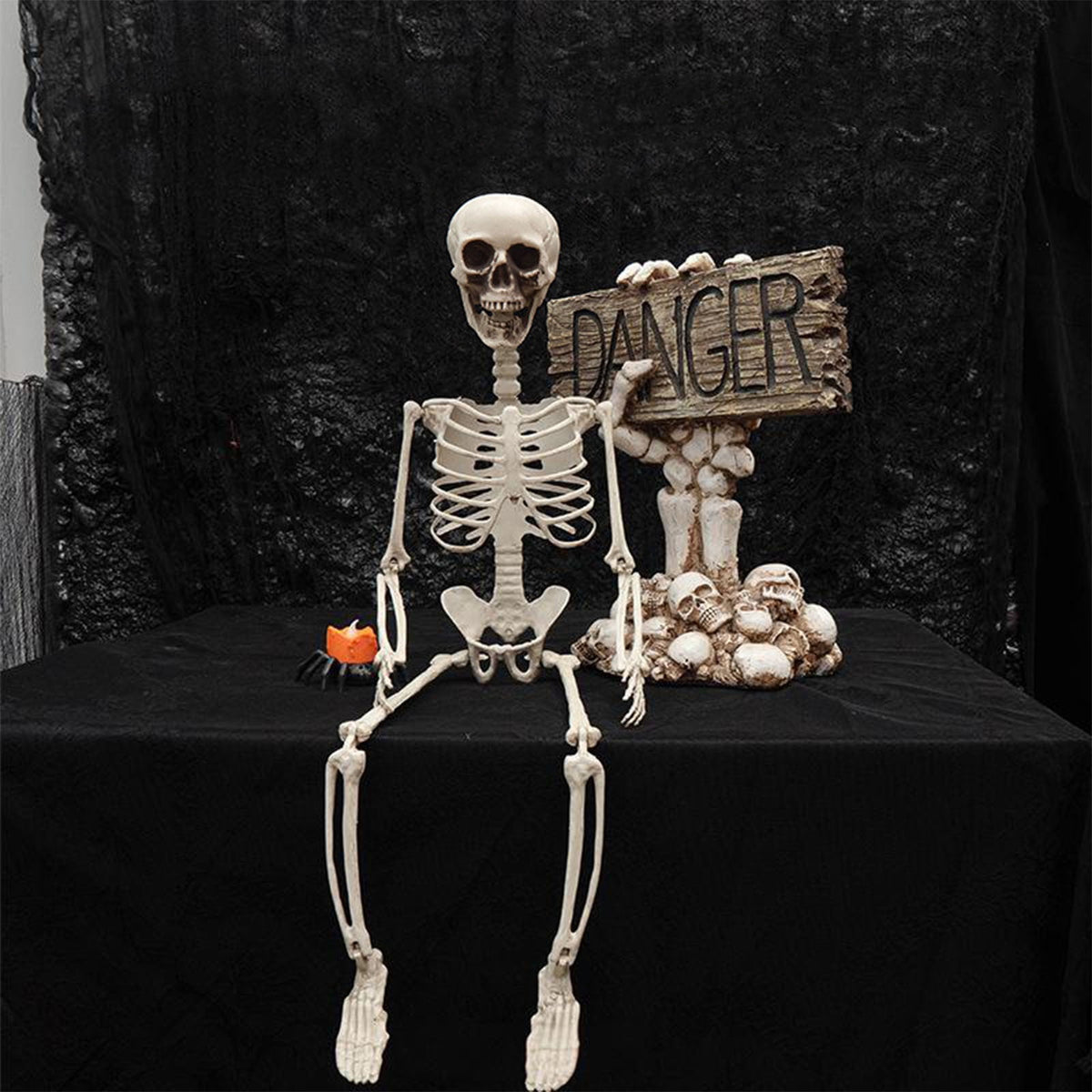 Halloween Skeleton Snake Prop Realistic Scary Serpent Decorative Ornament, Spooky Scene Setup Skeleton Decor Haunted House Party Prop, Home Shop Display Halloween Skeleton Holiday Ornament Gift