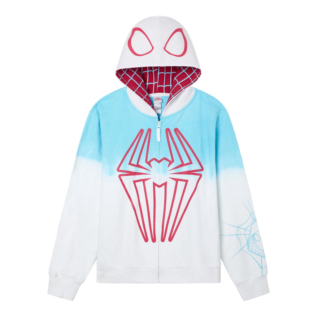 Marvel Spider-Man Adult Men or Women Cosplay Fleece Zip-Up Hoodie Miles Morales Charcoal