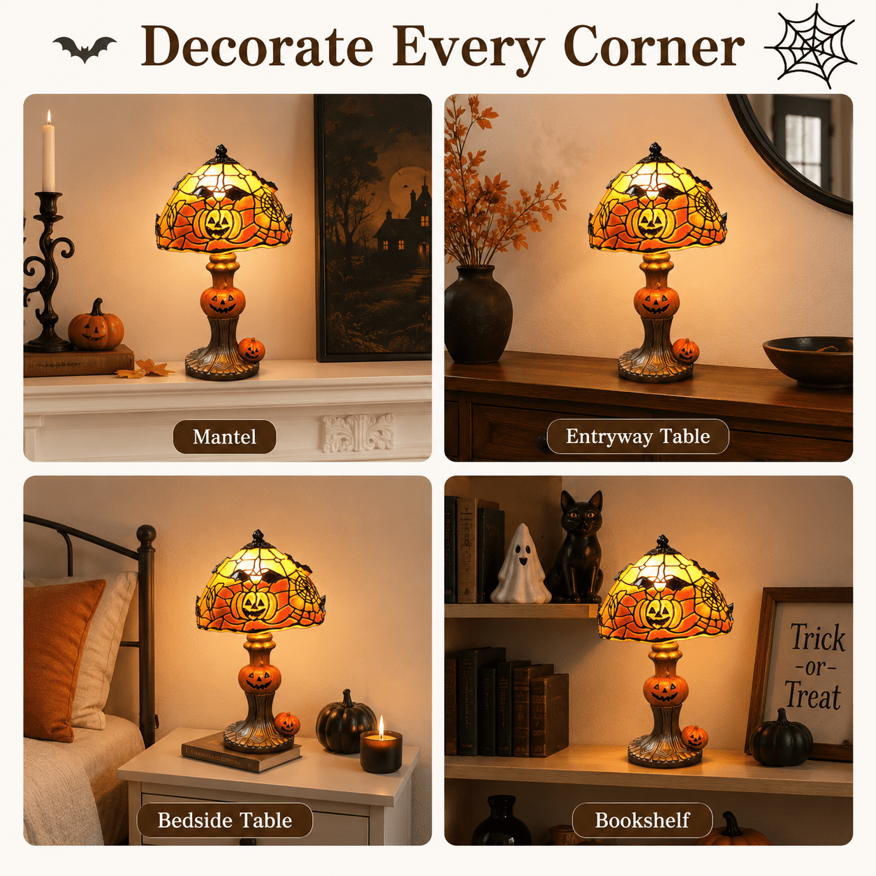Diceymbol Halloween Decorations and Fall Decor, Halloween Venue Decoration Ghost Props LED Illuminated Ghost Decorations for Tabletop, Mantel, Shelf Indoor Outdoor 9.05 inch