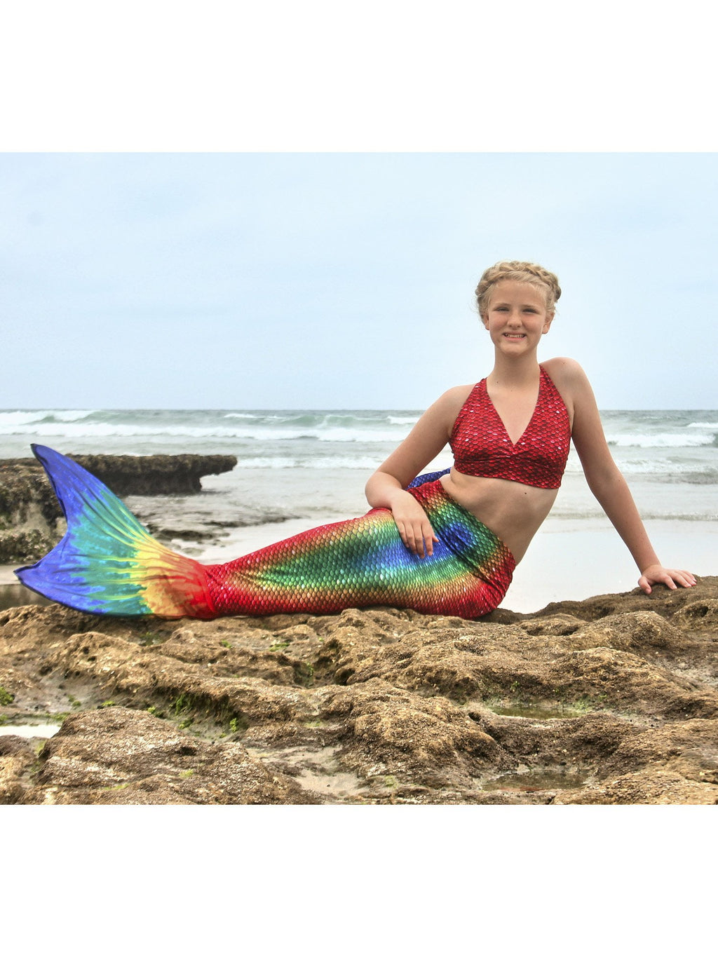 Sun Tail Mermaid Blue Lagoon Tail Skin, Size Child Extra Large (Monofin Not included) for Girls