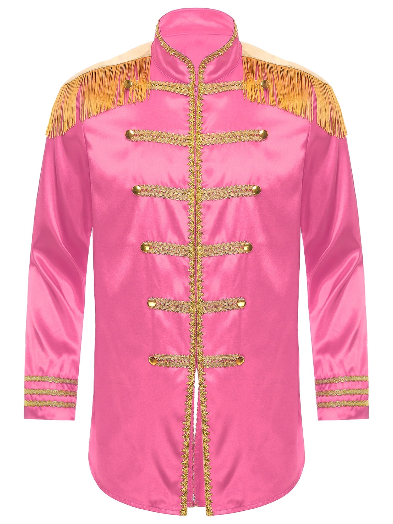 Eandarui Men's Halloween SGT Sergeant Pepper Costume Jacket Fancy Dress Hippie Music Star 1960s Shirt Red S