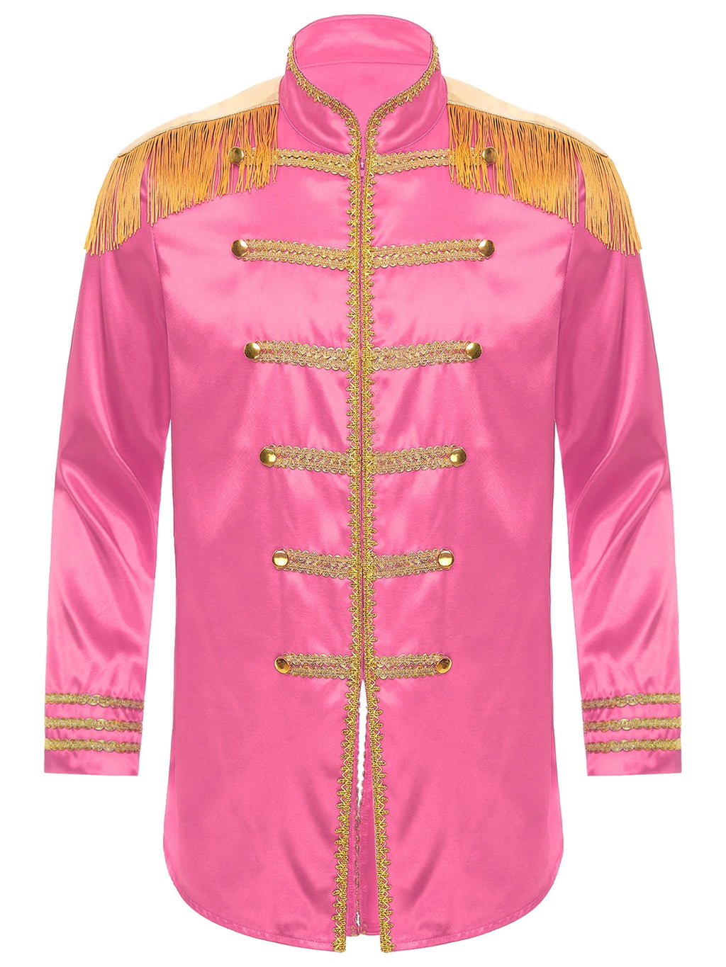 Eandarui Men's Halloween SGT Sergeant Pepper Costume Jacket Fancy Dress Hippie Music Star 1960s Shirt Red M