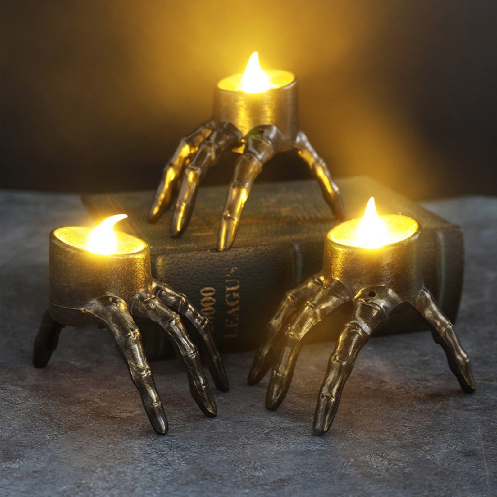 XGFHYJEH Halloween Skeleton Lights Decorations, Halloween Candle Lamp Decoration Ornament Indoor Outdoor, Halloween Scary Decor for Home Outside Yard Lawn Garden Party