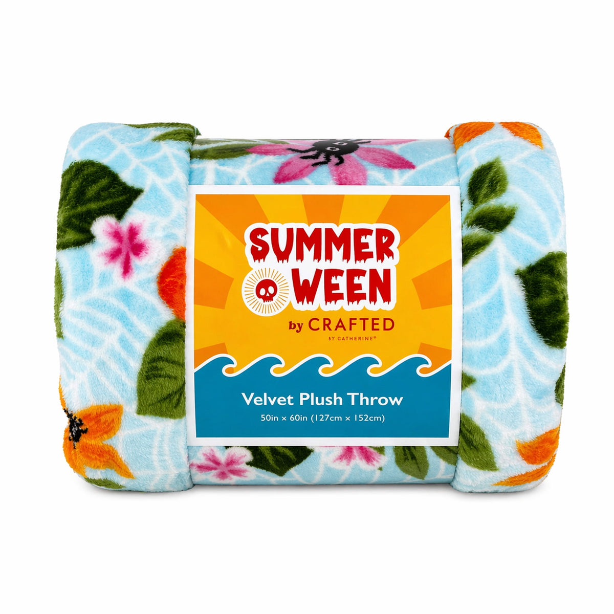 Summerween Oversize Super Soft Plush Throw Blankets, Summer Patio Pool Halloween Throws, RETIREMENT GHOST