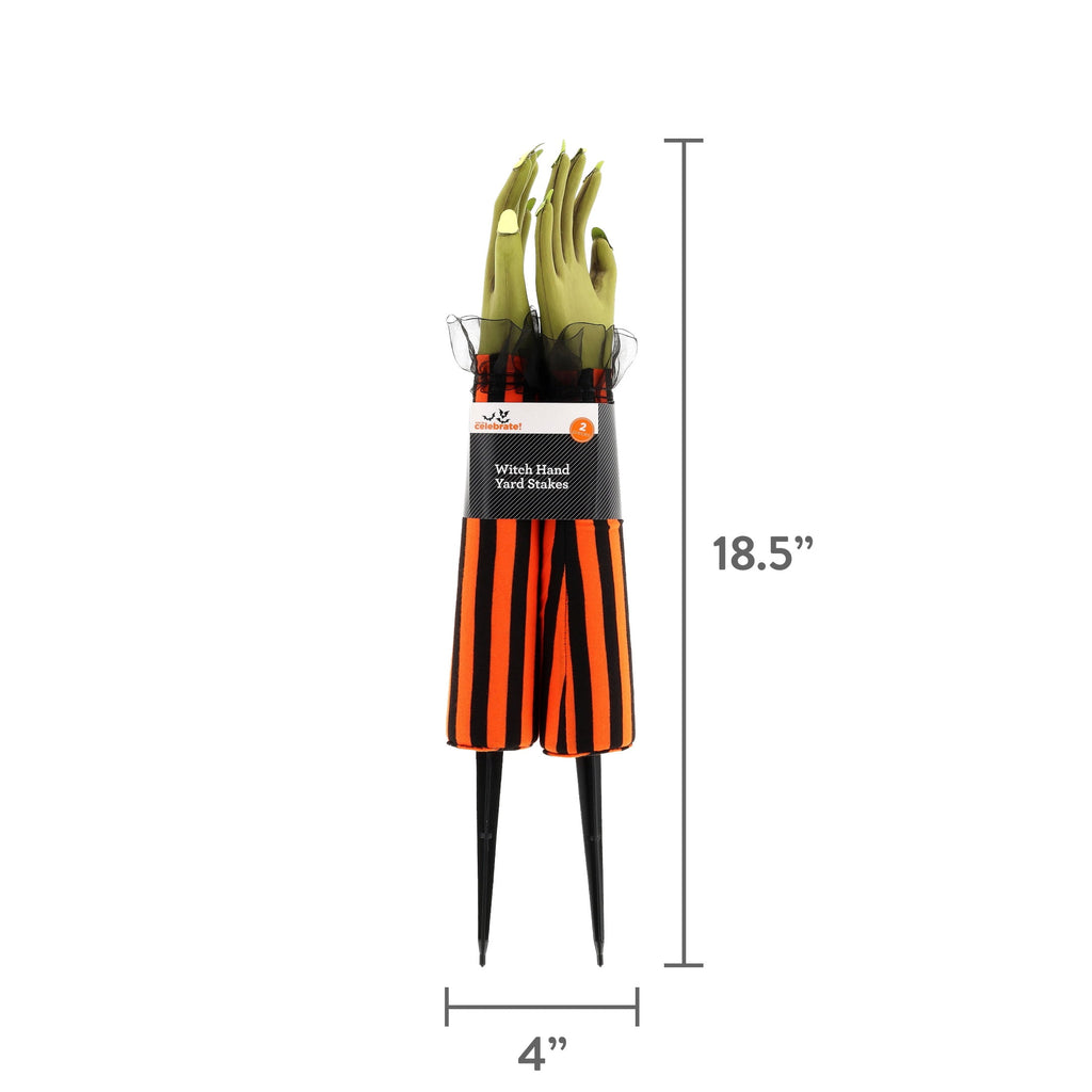 Witch Hand Yard Stakes Outdoor Decorations, Multicolor, 18", 2 Count, Halloween by Way To Celebrate