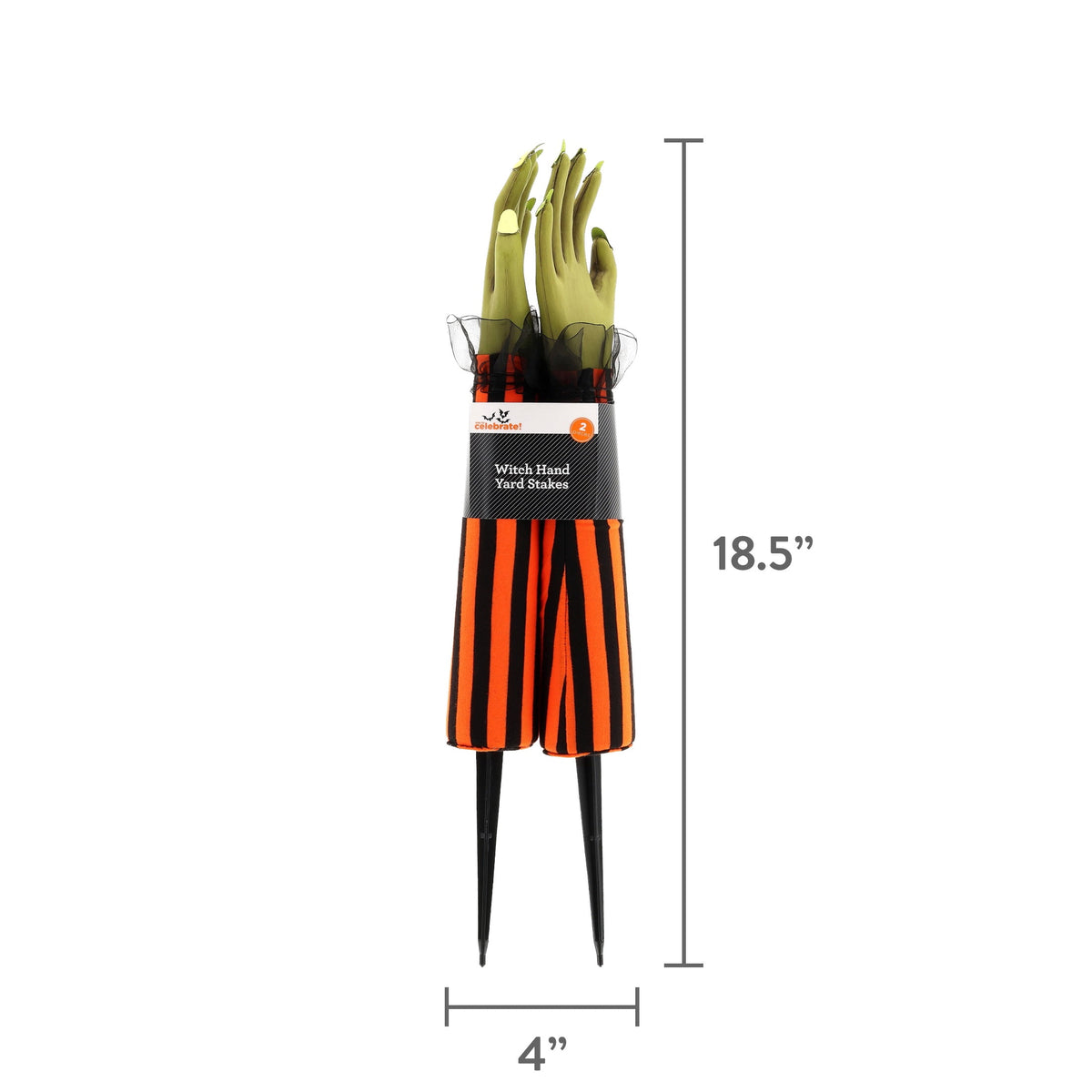 Witch Hand Yard Stakes Outdoor Decorations, Multicolor, 18", 2 Count, Halloween by Way To Celebrate