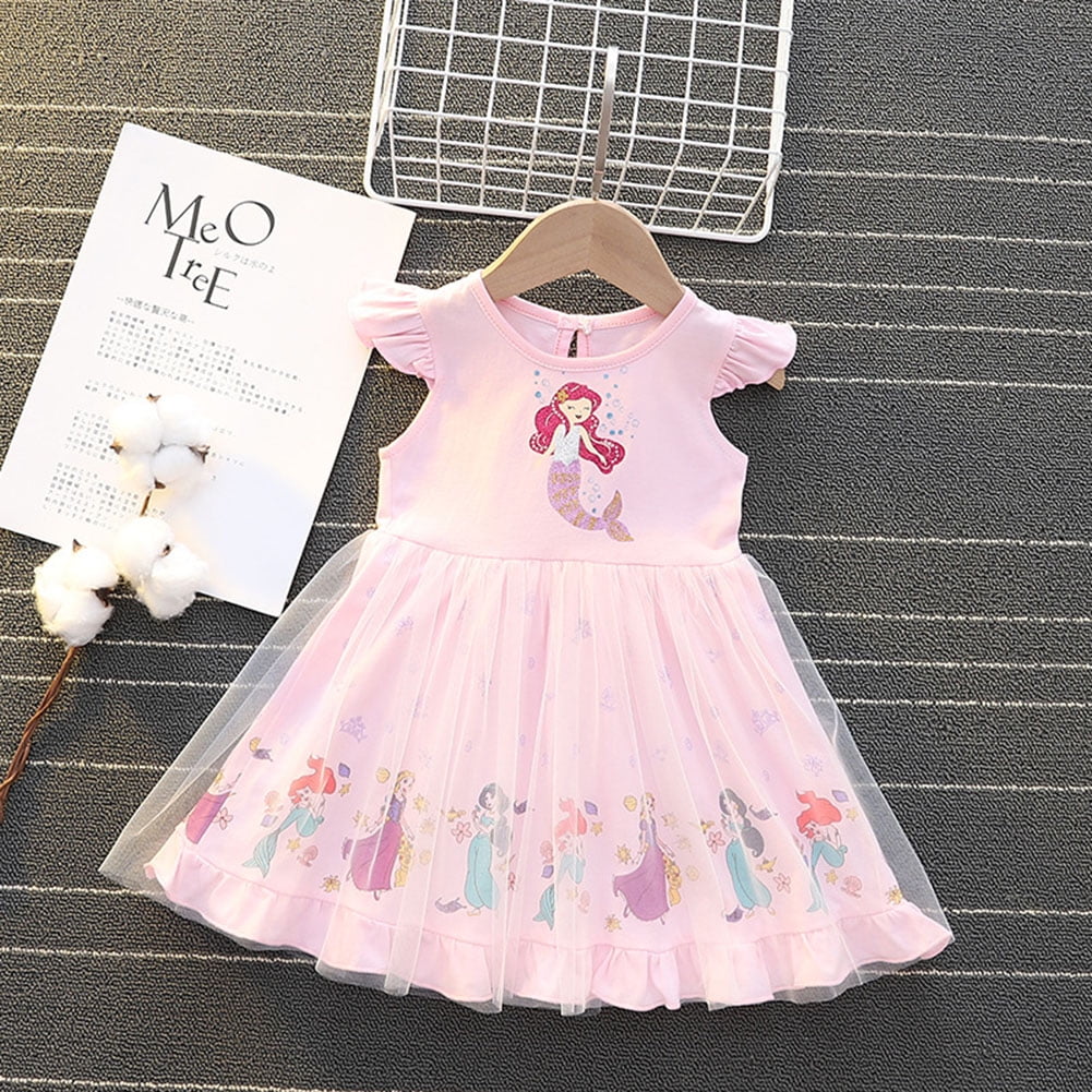 WIBACKER 1-6T Toddler Kid Baby Girls Fancy Party Puff Sleeve Princess Dress Cosplay Costume Dress Up