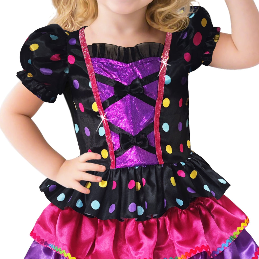 Polka Dot Witch Halloween Costume for Toddler, Size 3T-4T, by Way to Celebrate