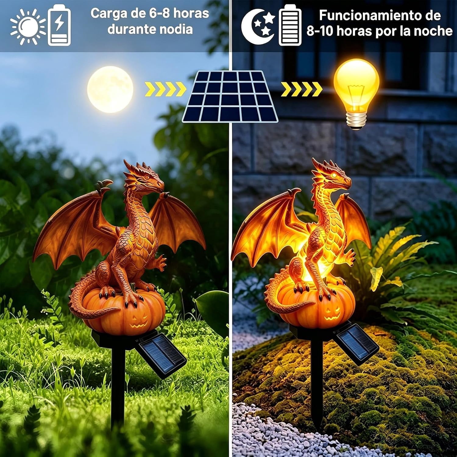 Clearance! Highland Cow Solar Garden Light, 18in Garden Statue with LED Glow, Waterproof Outdoor Yard Decor Stake, Resin Lawn Pathway Light for Backyard Patio Porch Halloween Gift