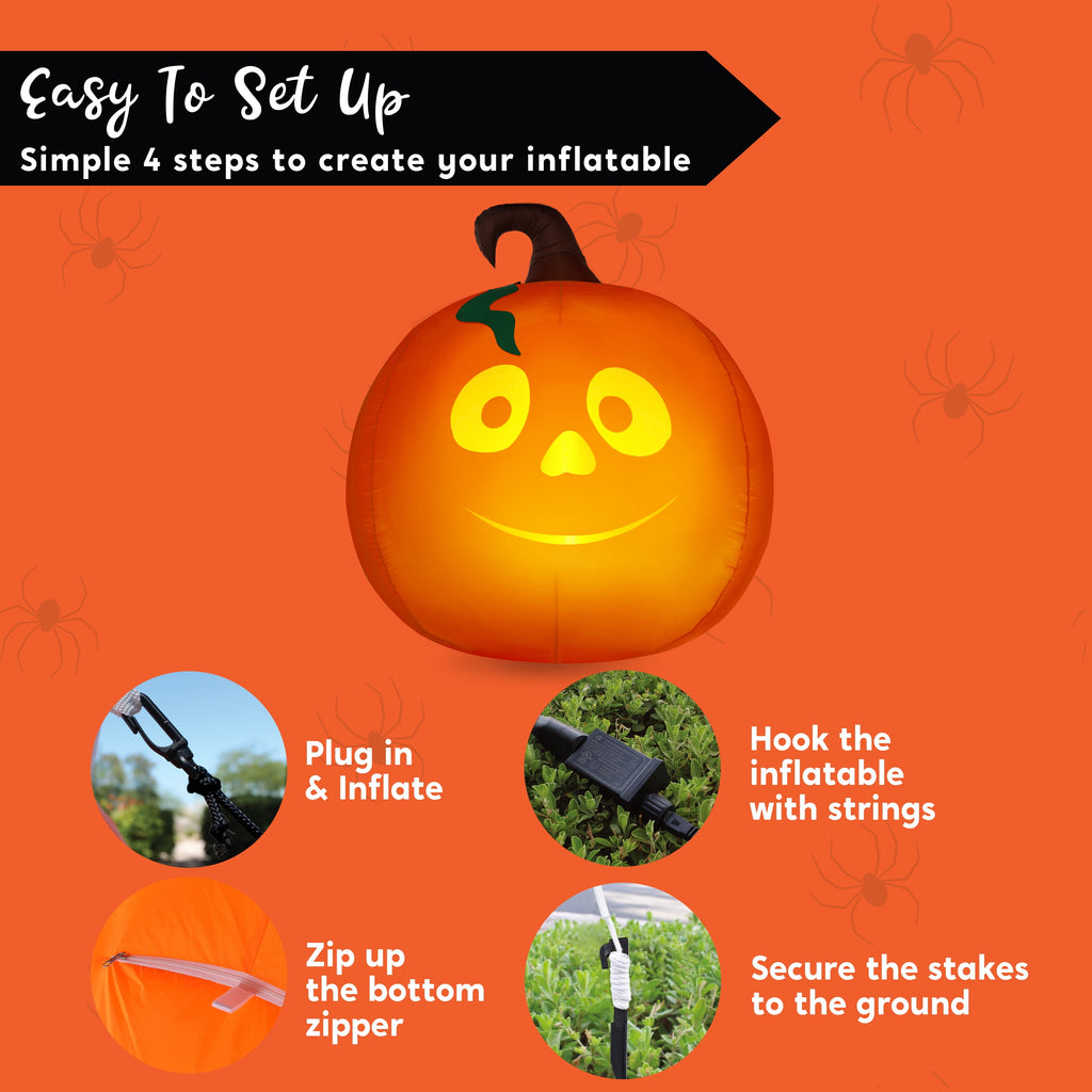 Joyfy 6 ft Halloween Inflatable Witch & Cauldron,Blow Up Decor with Rotating Green Ghost Projection Built-in LEDs,Outdoor Decoration for Party,Yard,Garden