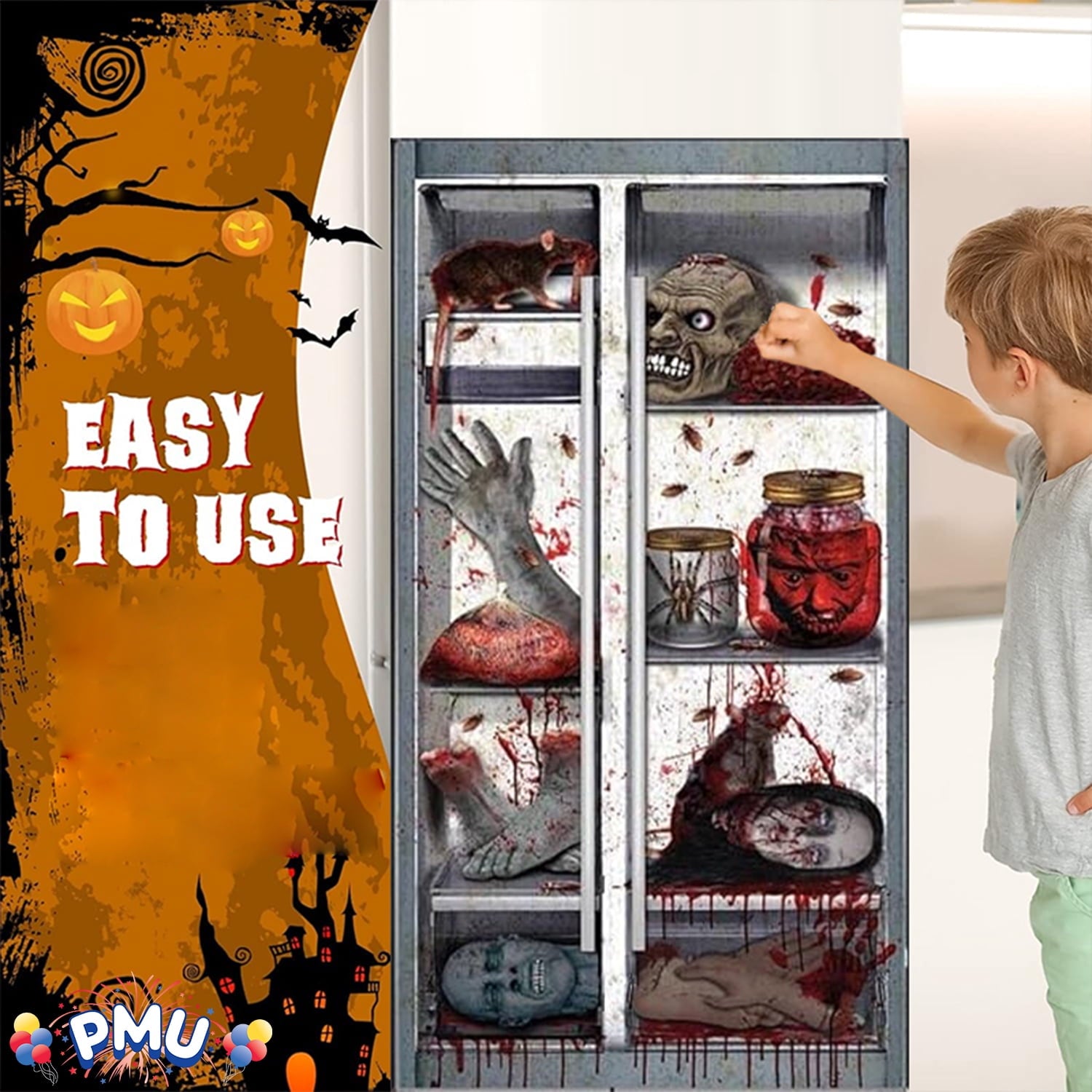 PMU Halloween Microwave Door Decoration 12in x 24in (1/pkg) Pkg/1