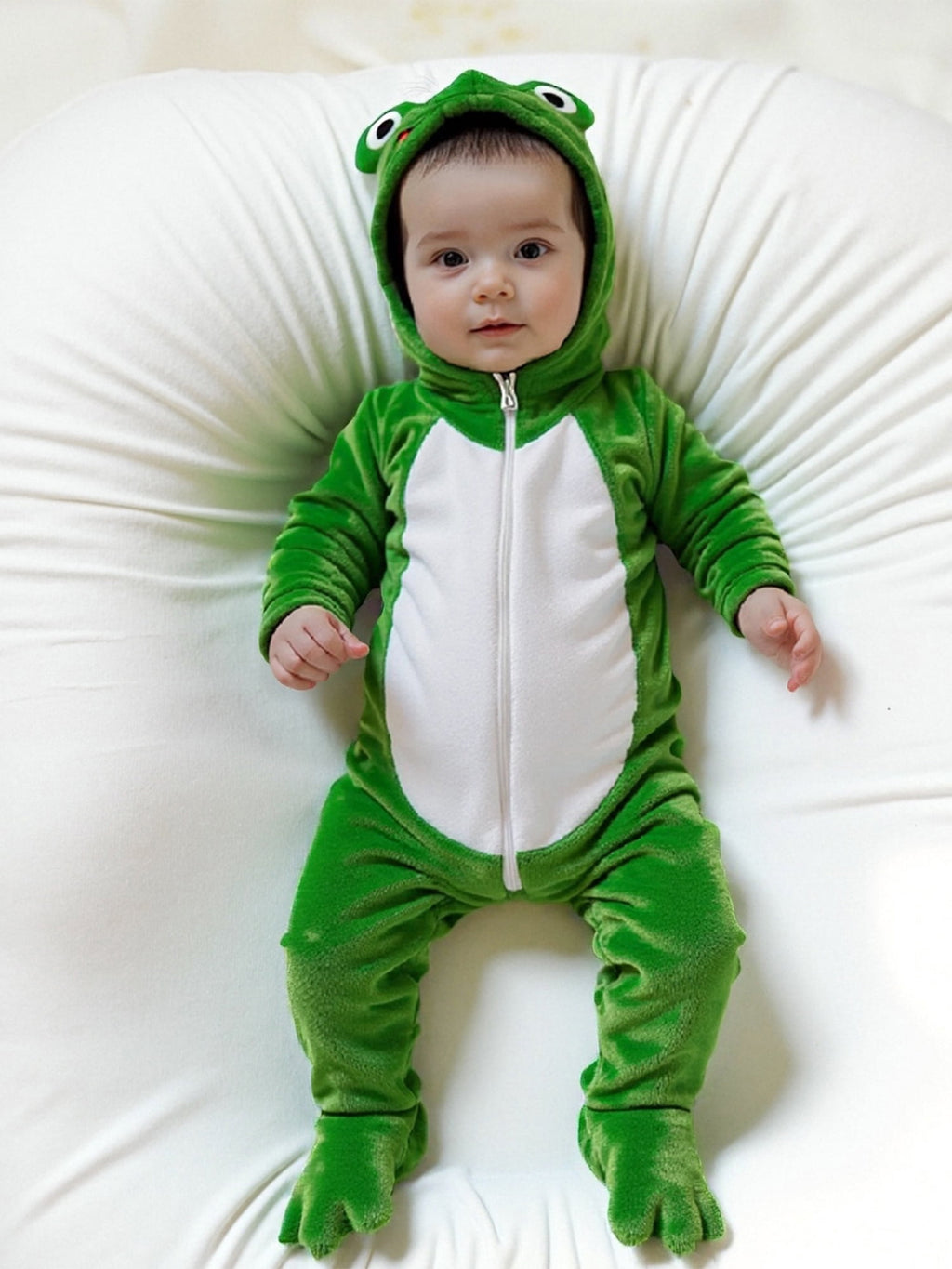 RUINIXCW Kids Toddler Baby Halloween Animal Costume Infant Cute Frog Dog Costume Baby Boy Girl Fall Winter Clothes Warm Flannel Footed Romper Casual Zipper Hooded Footie Jumpsuit