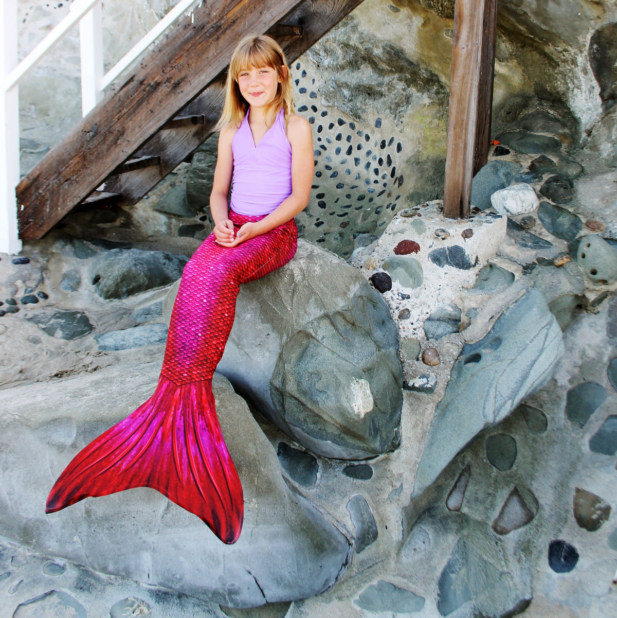 Sun Tail Mermaid Blue Lagoon Tail Skin, Size Child Extra Large (Monofin Not included) for Girls