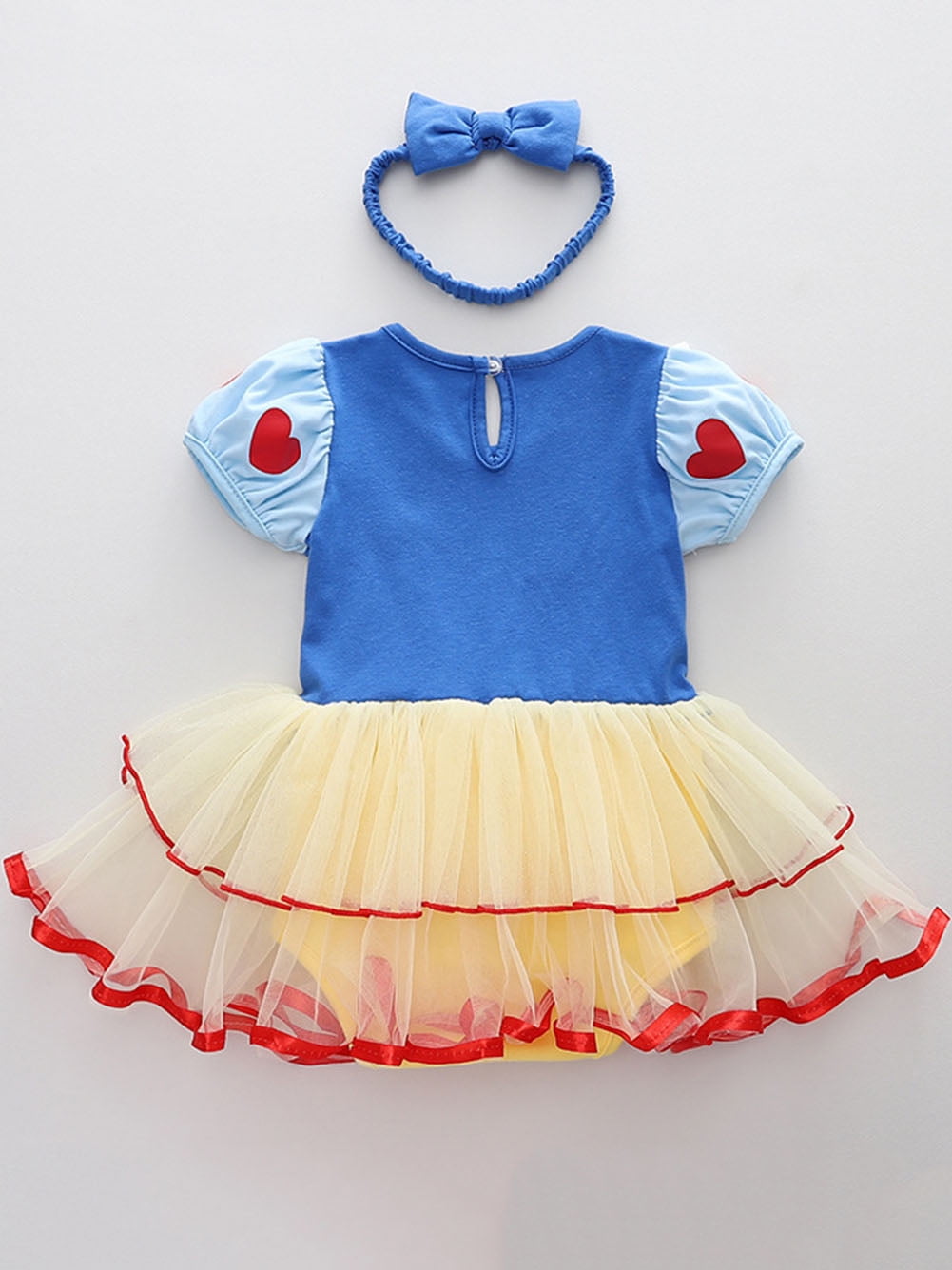 WIBACKER Infant Baby Girls Princess Romper Costume Onesie Fancy Dress Bodysuit with Headband Halloween Birthday Dresses