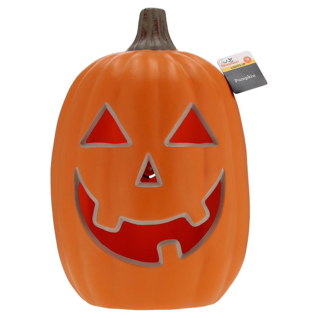 Light-Up Jack-o'-Lantern, Orange, 16", Halloween by Way To Celebrate