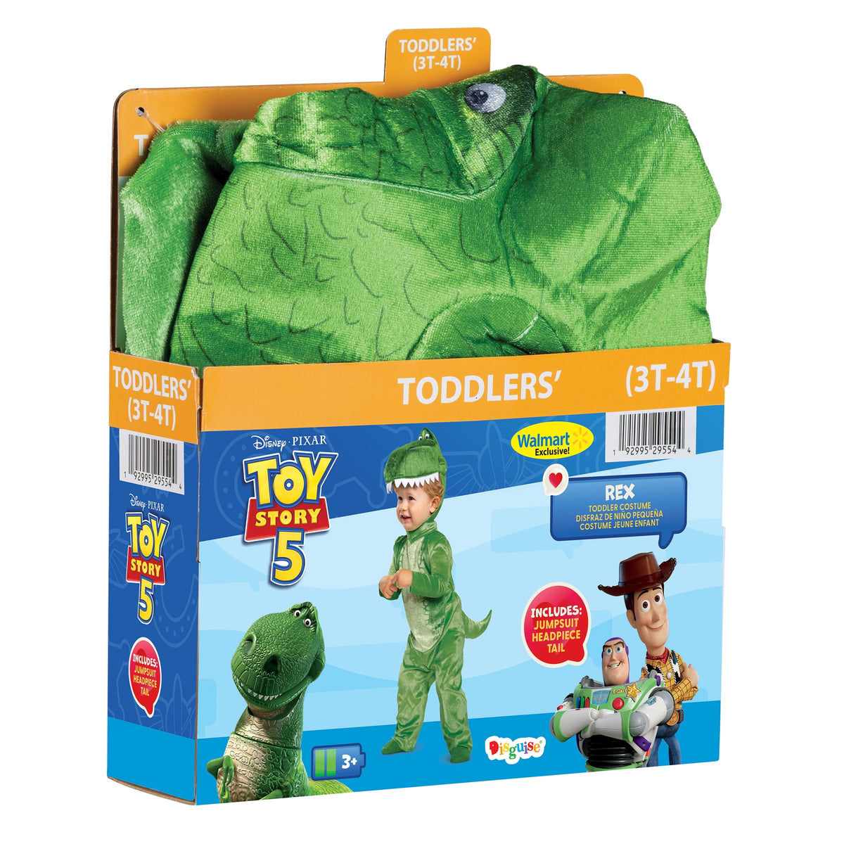 Disney Toy Story T-Rex Halloween Costume for Children, Toddlers Size 3T-4T, by Disguise