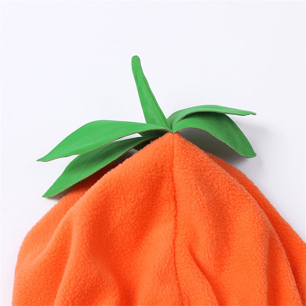 QEFJNO Unisex Toddler Baby Halloween Pumpkin Costume, Newborn Infant Long Sleeve Hooded Jumpsuit with Pants 2pcs Outfits