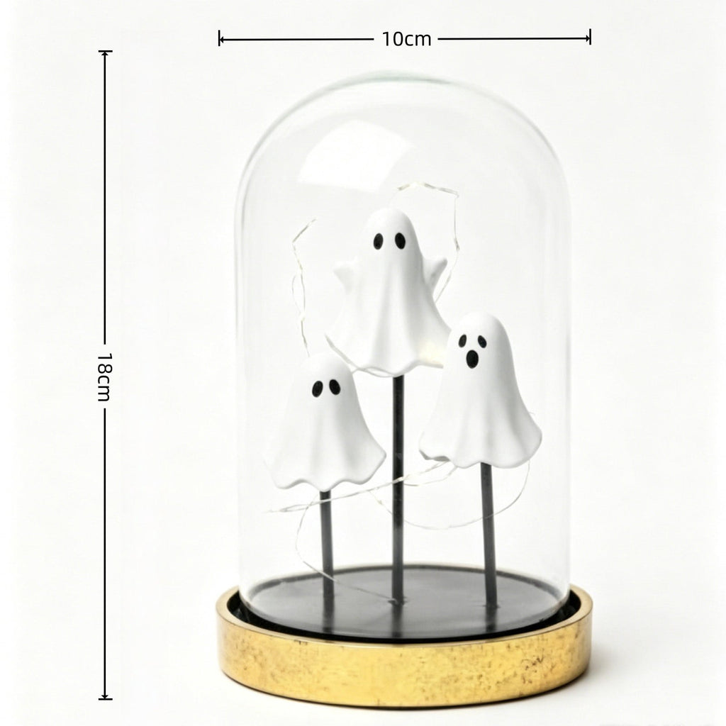 Ghost Bubble Bath LampHalloween Bathroom Decor Gifts Under 20 Bathtub Ghost & Dog Resin Figurine, Warm LED Halloween Tabletop Decor for Bathroom, Bedroom, Kids Room & Fall Home Accent