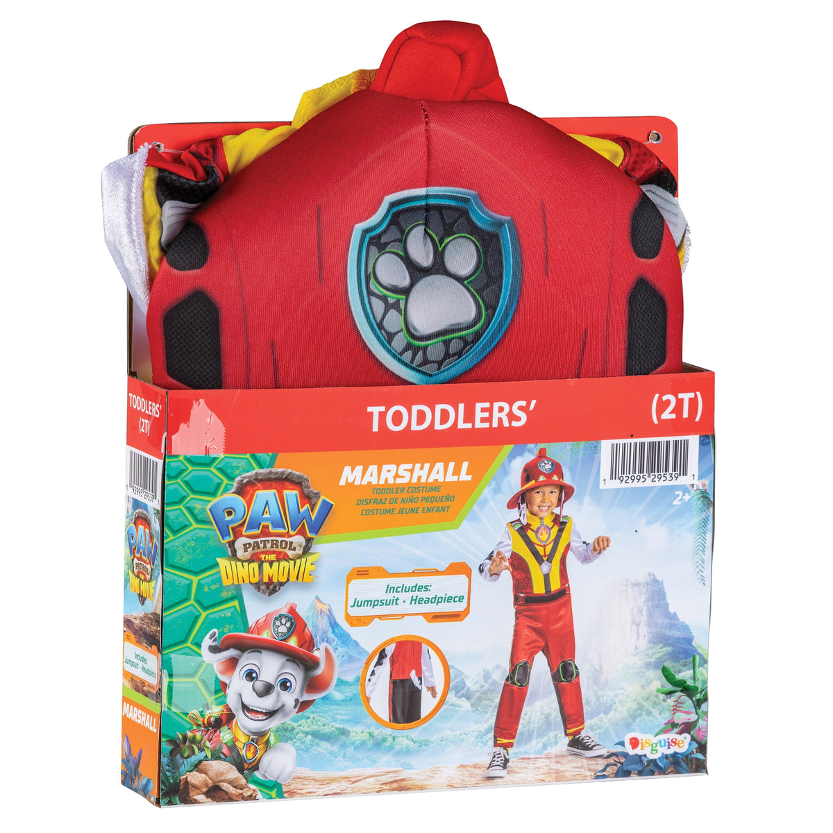 Paw Patrol Marshall Dino Halloween Costume for Children, Toddlers Size 3T-4T, by Disguise