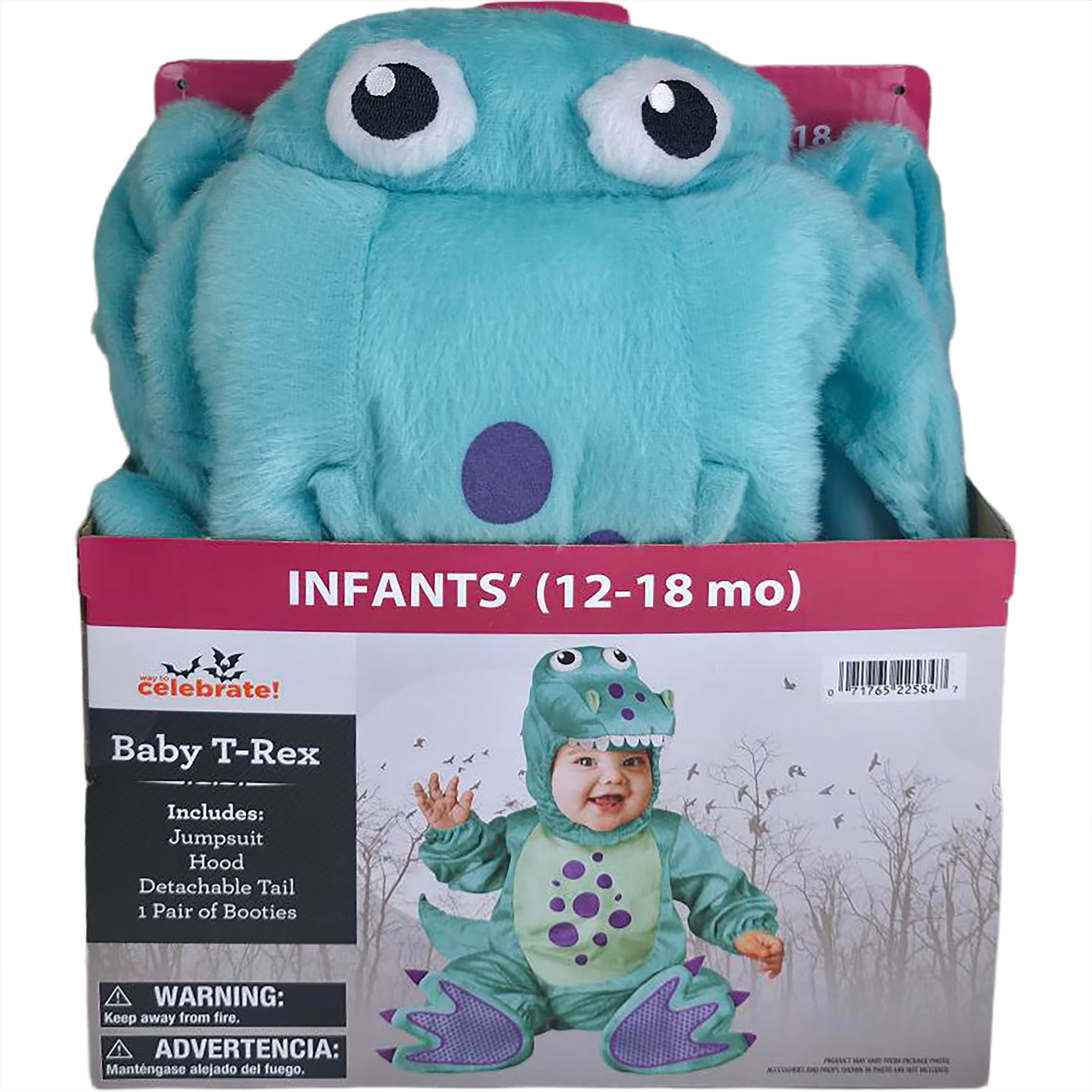 Baby T-Rex Halloween Costume for Infant, Size 0-6M, by Way to Celebrate