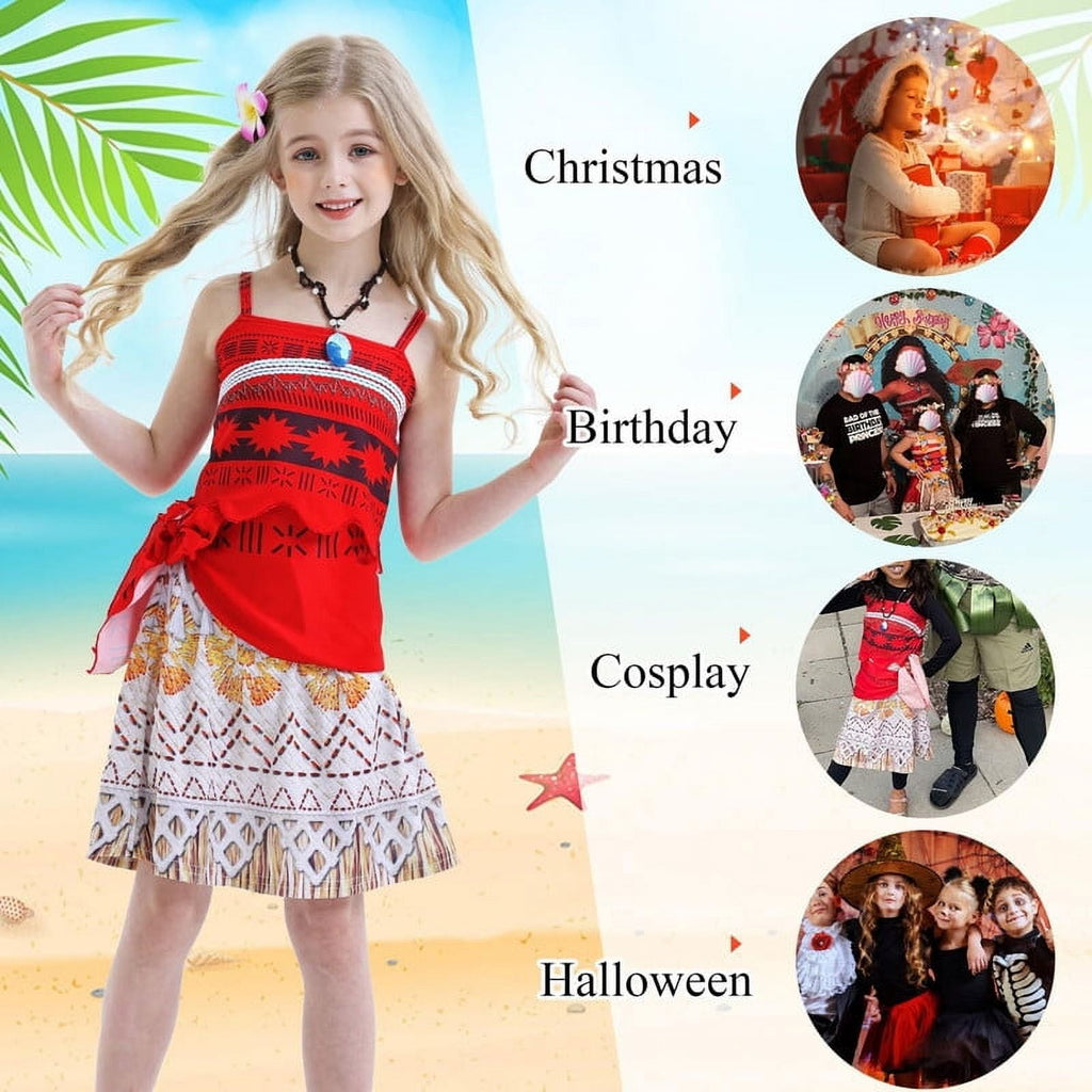 Jurebecia Princess Costume for Girls Dress Halloween Cosplay Outfits Birthday Fancy Tween Dress with Accessories 130 cm 7-8 Years