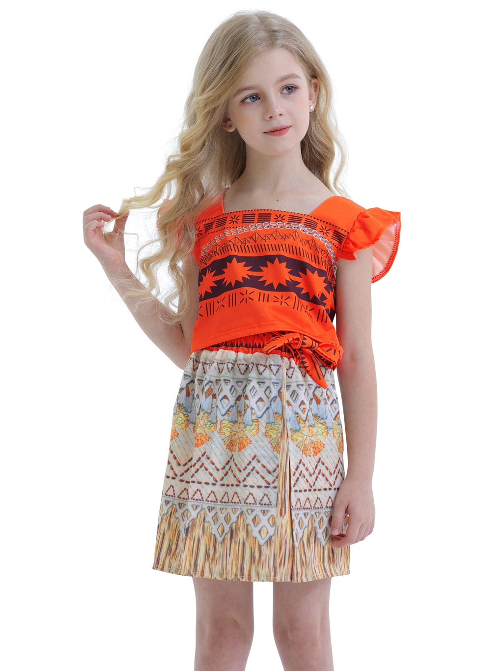 Jurebecia Princess Costume for Girls Dress Halloween Cosplay Outfits Birthday Fancy Tween Dress with Accessories 130 cm 7-8 Years