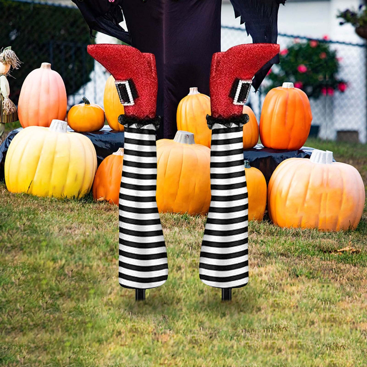 Halloween Decorations Outdoor Witch Legs Yard Stakes, 18.5" Witch Halloween Graveyard Lawn, Yard, Prop and Patio Decorations
