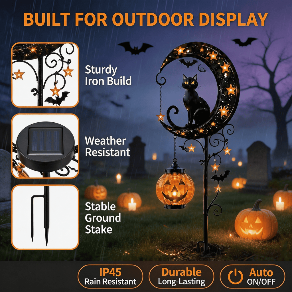 Clearance! Highland Cow Solar Garden Light, 18in Garden Statue with LED Glow, Waterproof Outdoor Yard Decor Stake, Resin Lawn Pathway Light for Backyard Patio Porch Halloween Gift