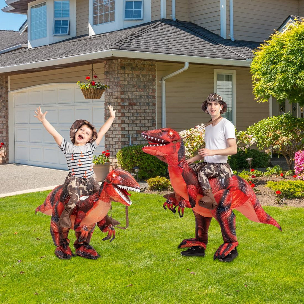 GOOSH 36 Inch Kids Inflatable Dinosaur Costume Blow Up Dinosaur Costume, Funny Inflatable Halloween Costume Boys Girls Kid Unisex Inflatable Dino Costume for Halloween Party Cosplay