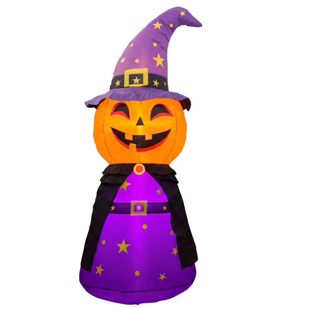 MAGOTAN 5 FT Halloween Inflatables Cape Pumpkin Outdoor Decorations Cape Pumpkin Halloween Inflatable Blow Up Halloween Cape Pumpkin Decoration Build-in LED Lights