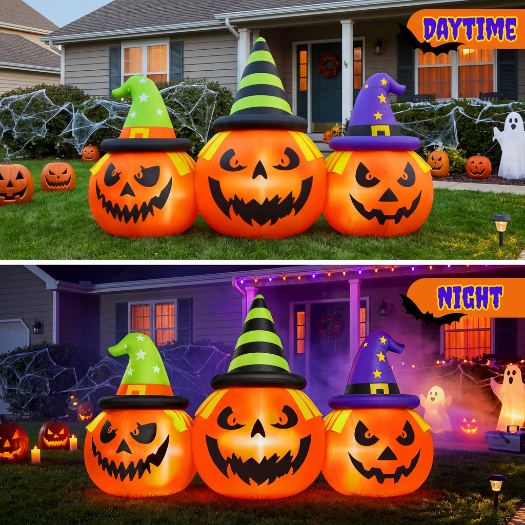 Firstness 6FT Halloween Inflatable Pumpkins Decorations with LED Lights, Halloween Blow Ups Decoration for Home Party