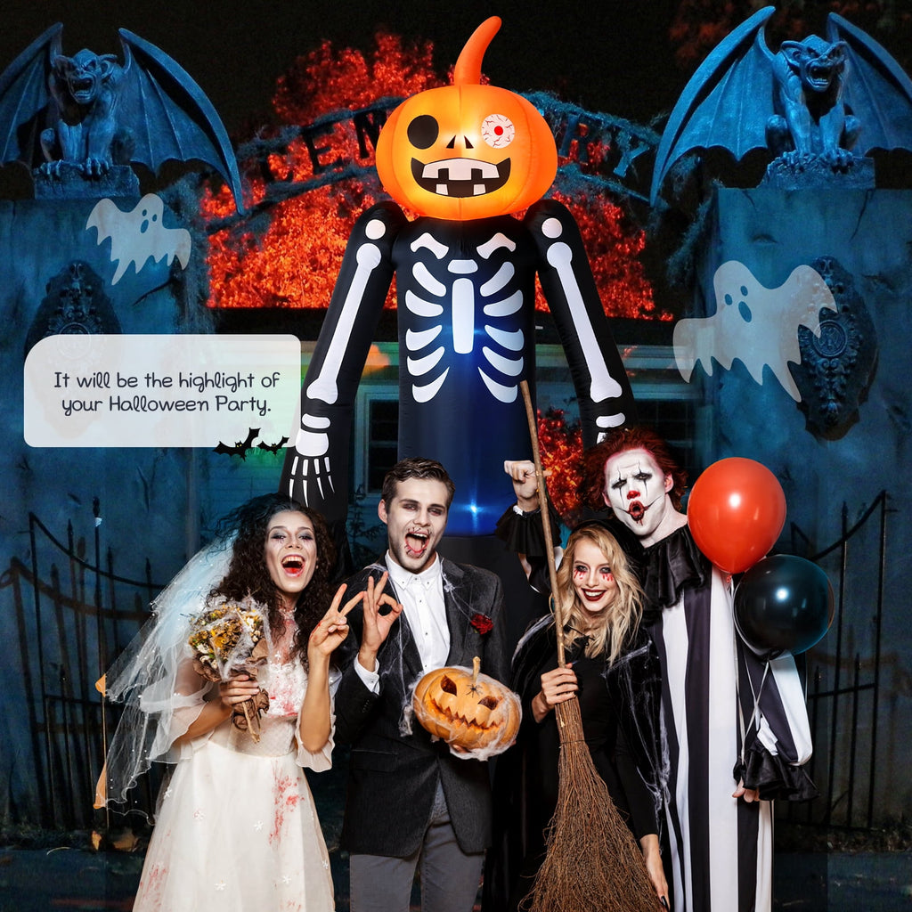 Ayieyill 10FT Halloween Inflatables Blow up LED Giant Red Ghost for Outdoor Halloween Yard Inflatables Garden Yard Lawn
