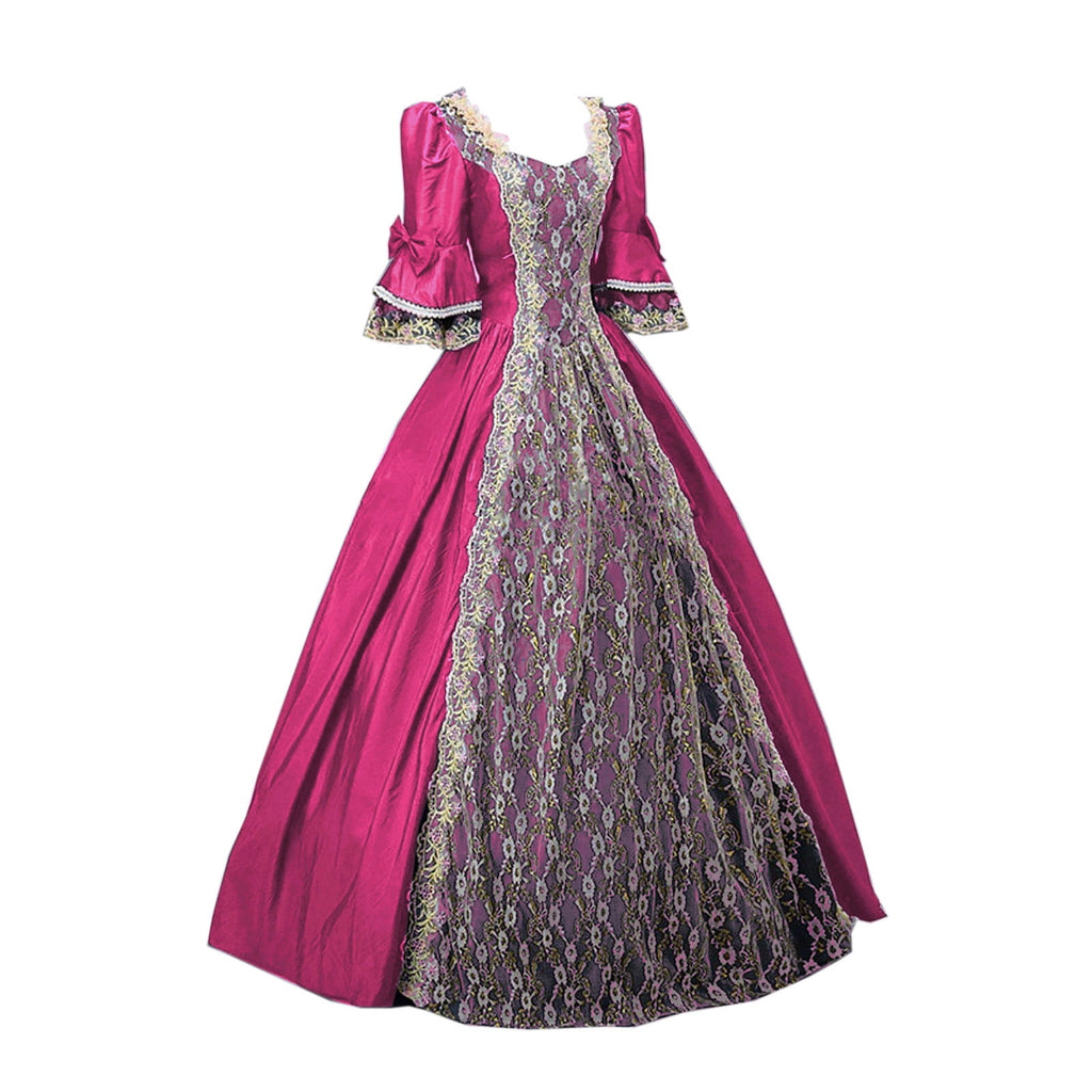 UPPADA Plus Size Victorian Dress for Women Lace Up Flare Sleeve Ball Gown with Corset Evening Party Maxi Gowns Vintage Cocktail Dress Wedding Dresses Early