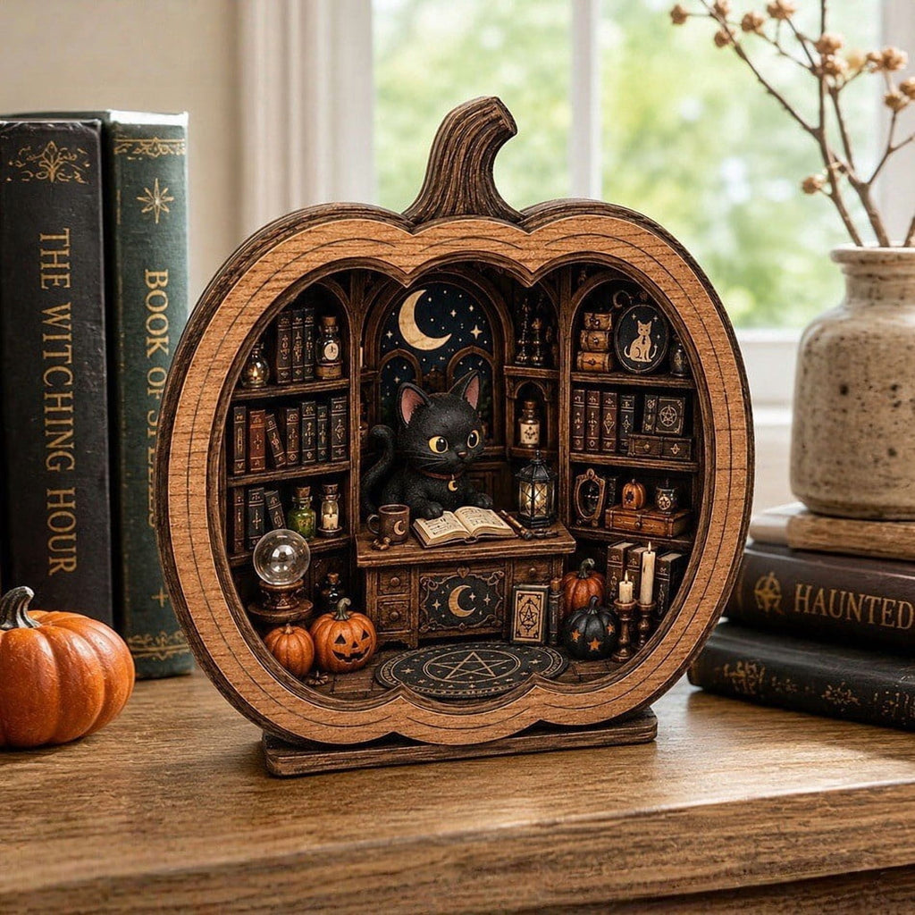 THOPBPRK Black Halloween Pumpkin Decoration for Home, Gothic Table Centerpiece Decor, Fall Figurine for Party and Seasonal Indoor Display