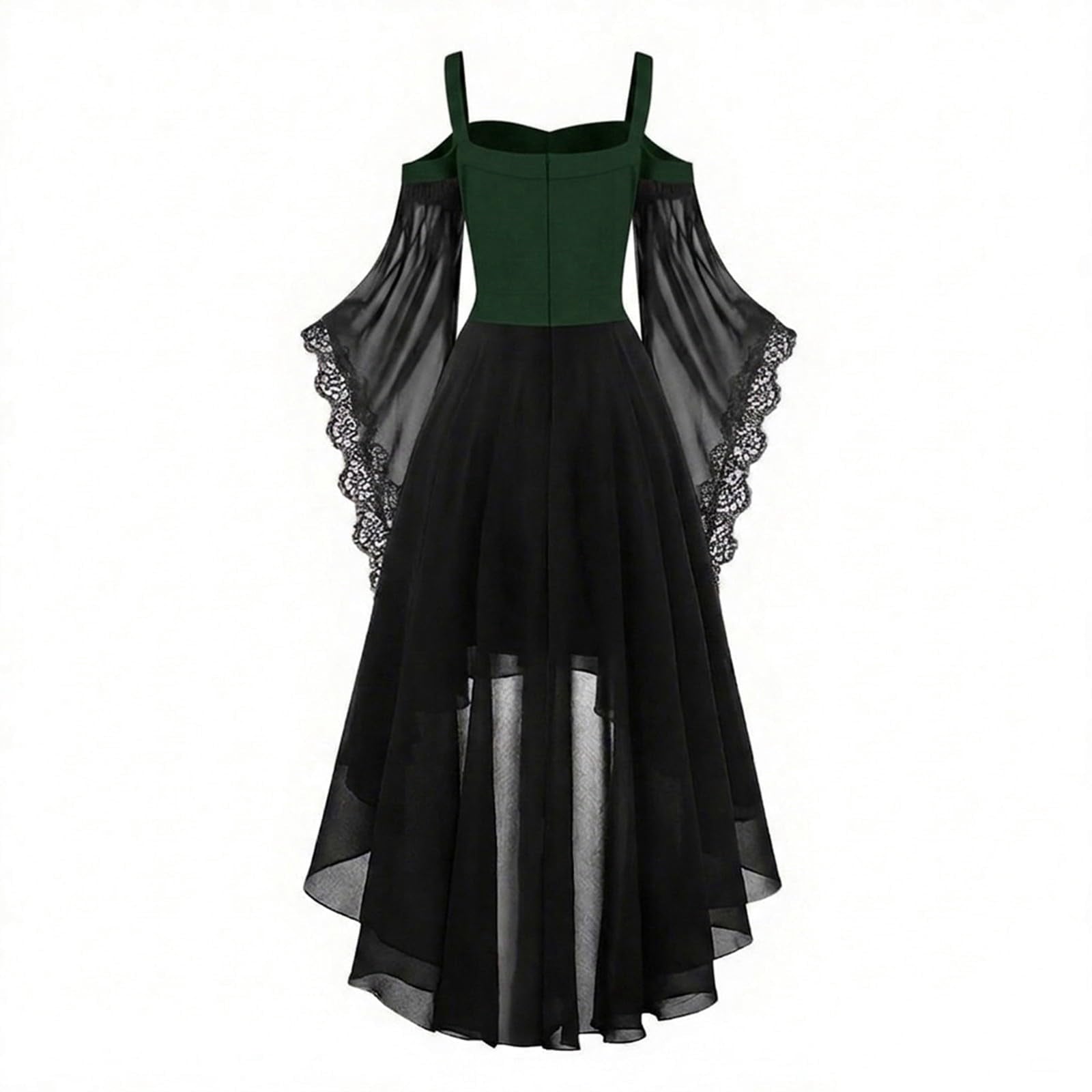 Witch Dress Women 2026 Halloween Costumes Woman Adults Medieval Vampire Butterfly Sleeve Mesh Gothic Outfits Red S