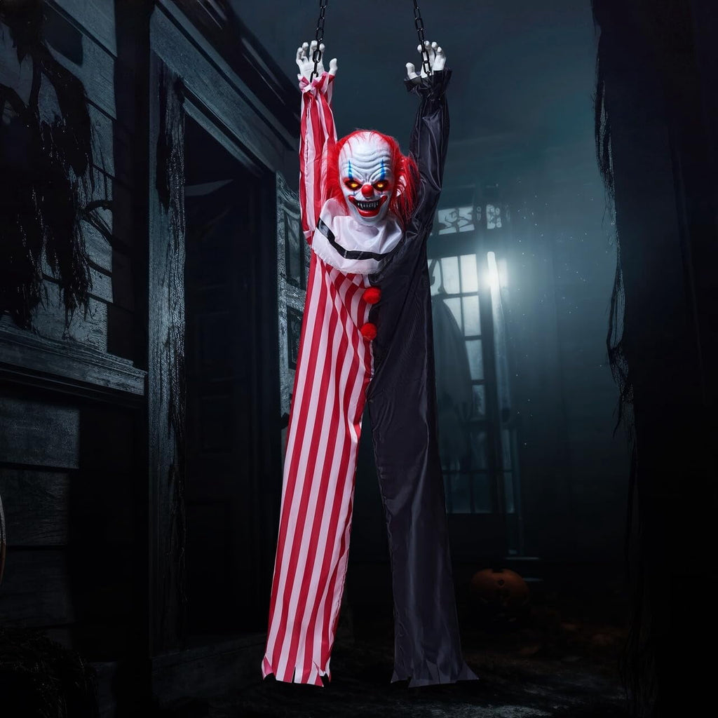 Joyfy 4 Pcs Halloween Decorations Outdoor Hanging Clown Ghost,29" Scary Outdoor Halloween Decor for Halloween Haunted House Decor Props