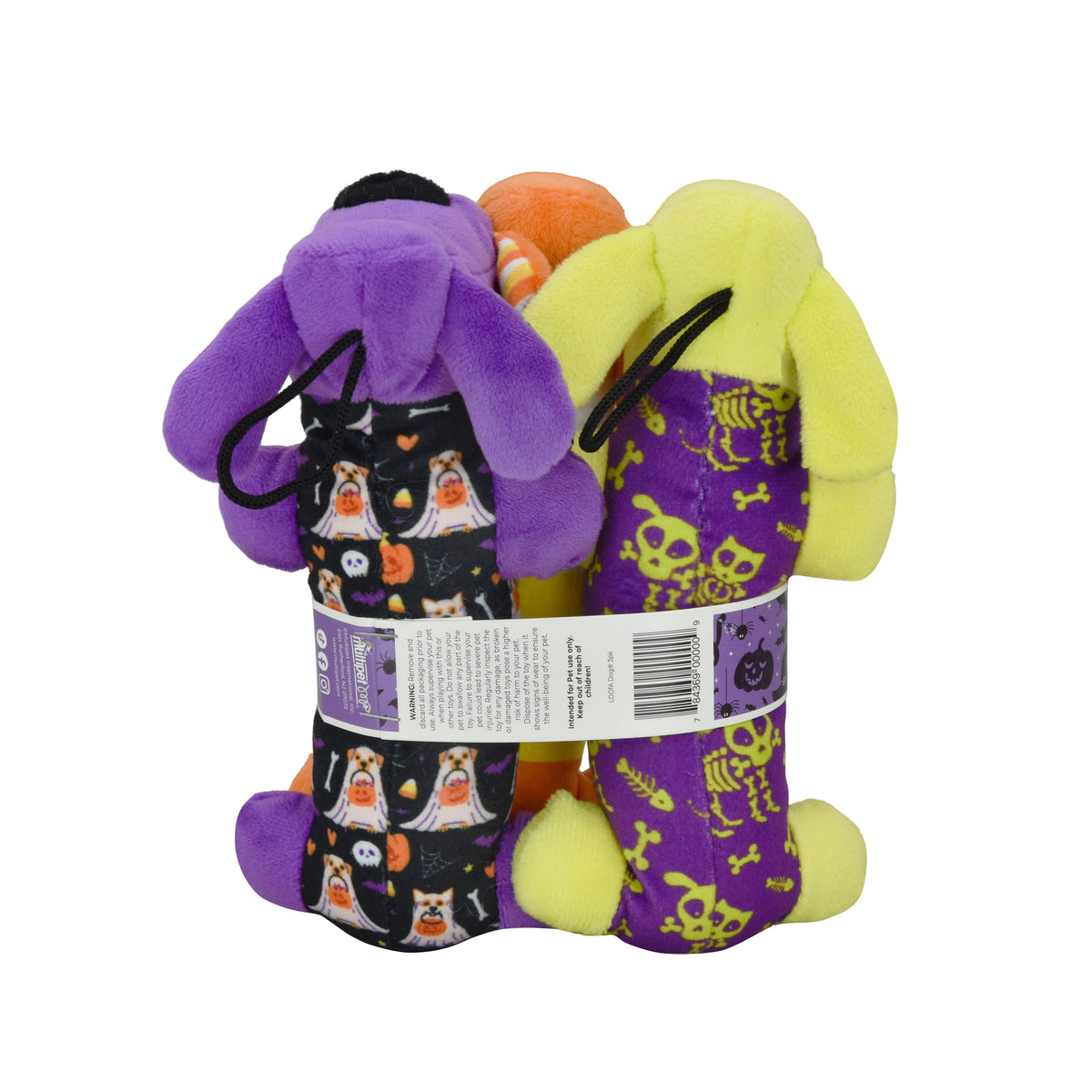 Multipet Halloween 6” Smiling Dog 3pc Dog Toy Value Pack