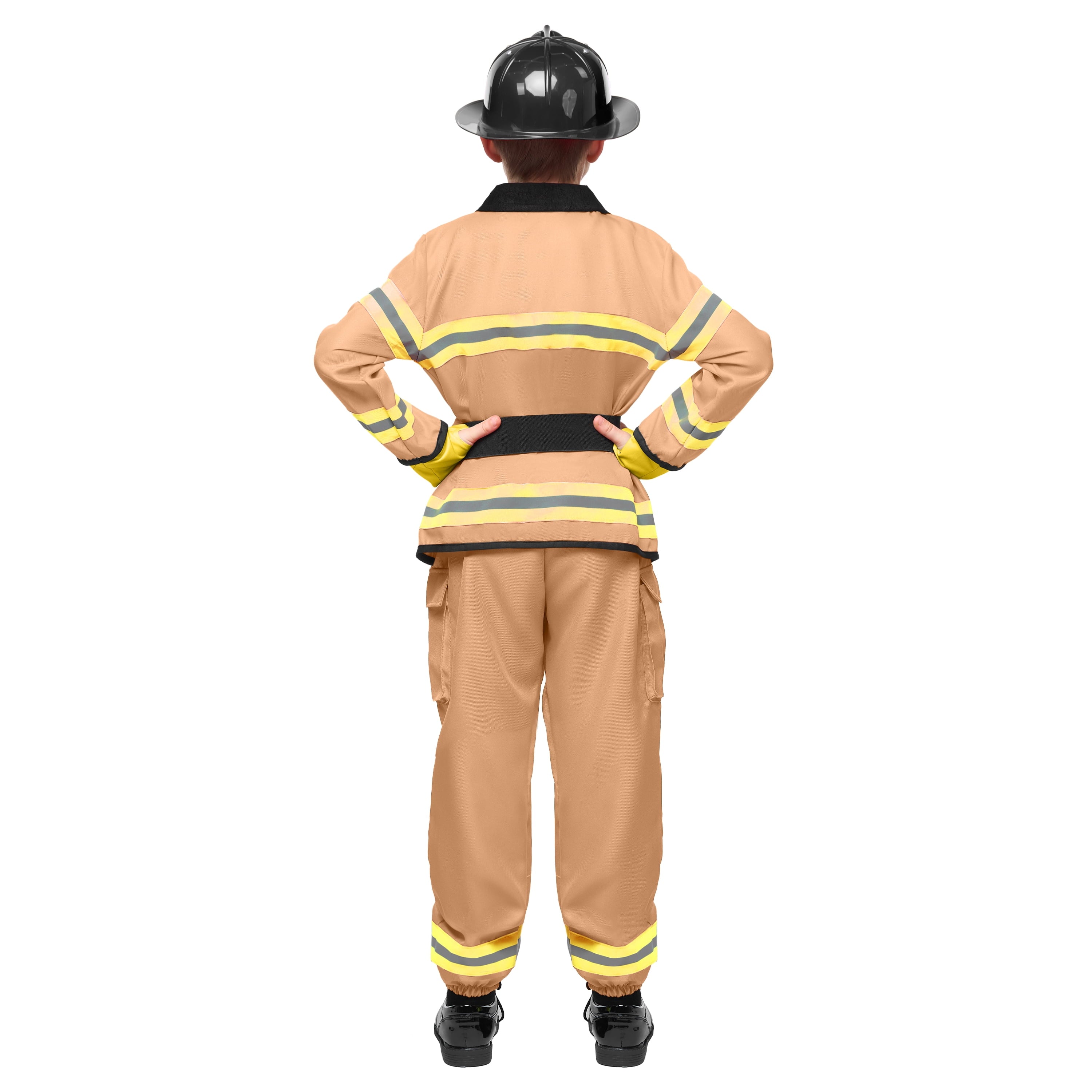 Joyfy Halloween Kids Fireman Costume, Firefighter Costume for Boys Toddler Halloween Party Dress Up 3-7 Years